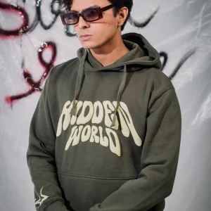 HIDDEN WORLD - OLIVE HOODIE