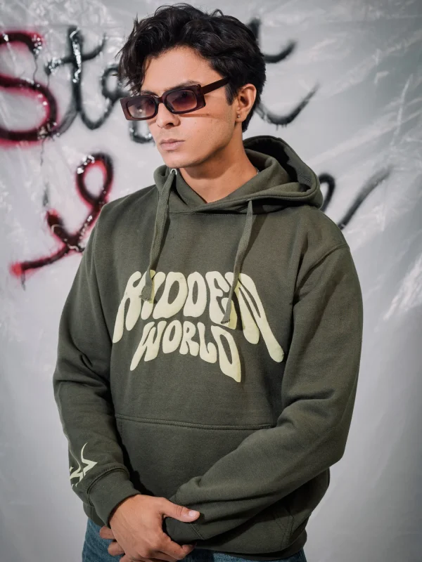 HIDDEN WORLD - OLIVE HOODIE